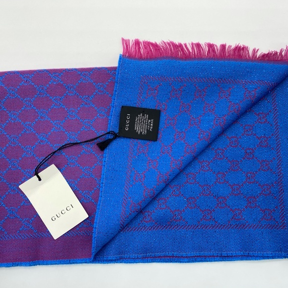 Gucci Wool Silk Jacquard GG Monogram Stenix Scarf - Picture 4 of 14
